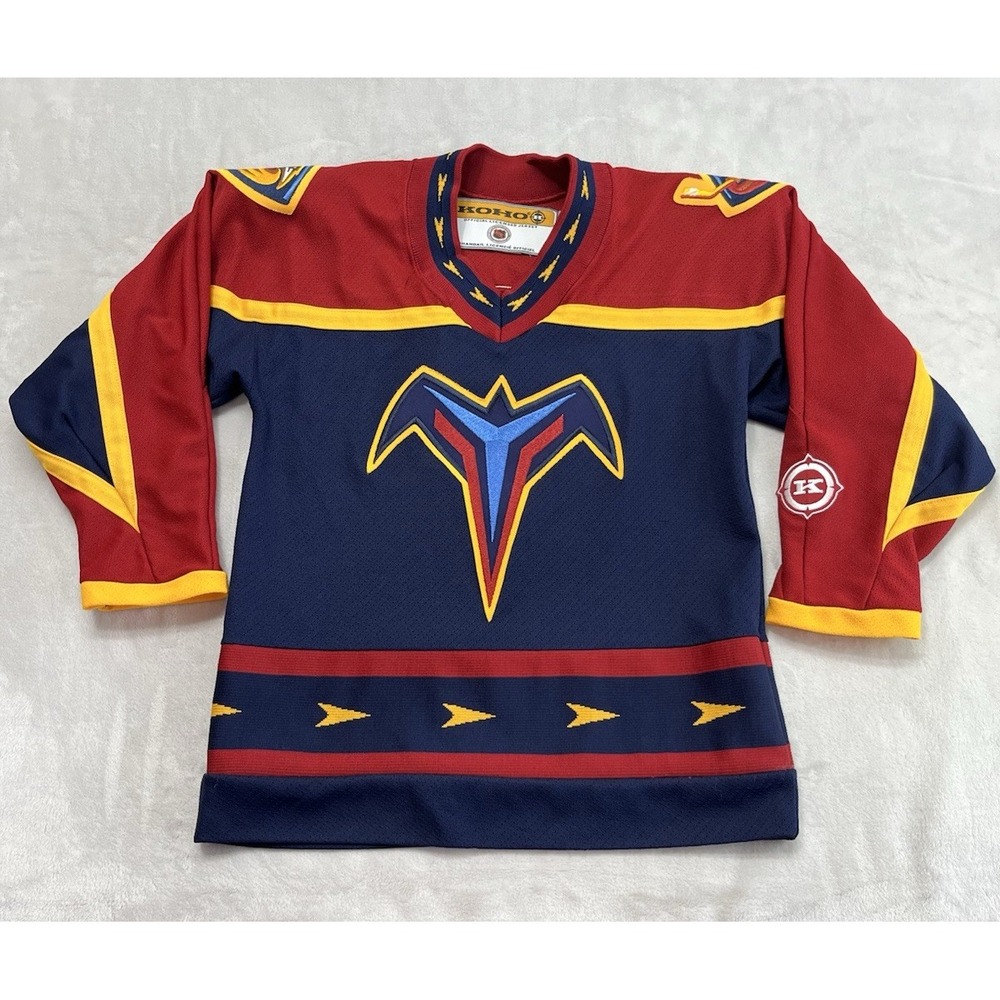VTG Atlanta Thrasher KOHO NFL Hockey Jersey Youth Small Navy CCC Canadia Cycle